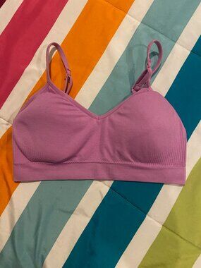 Saint Eve Pink Seamless Adjustable Strap Sports Bra Sz S/M